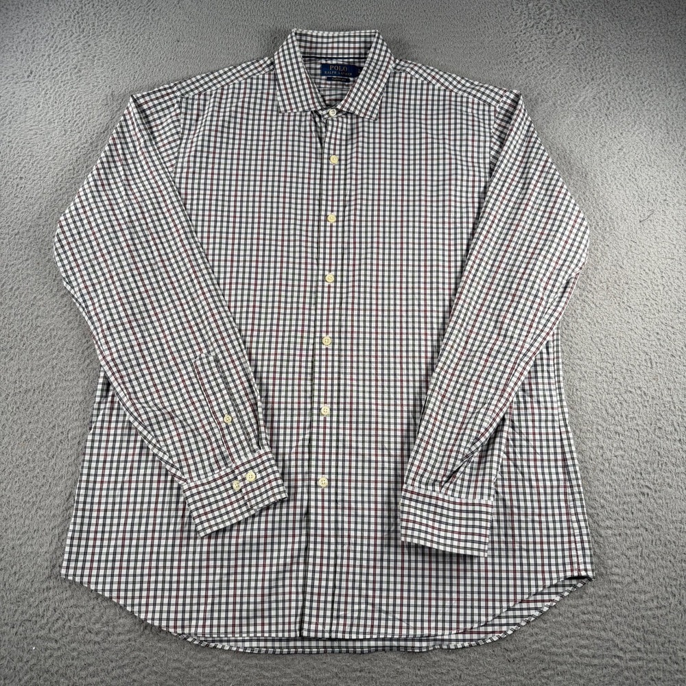 Polo Ralph Lauren Performance Shirt Mens XL White Plaid Button Down Stretch